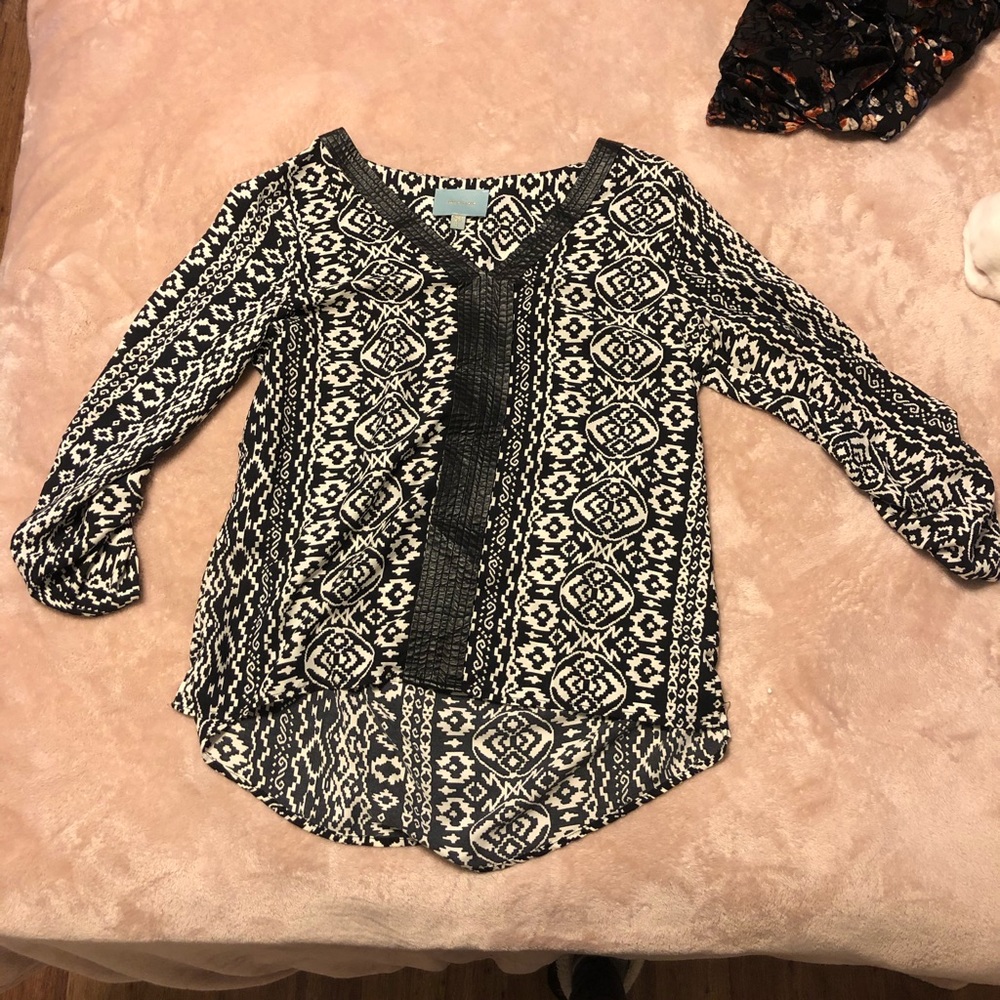 Black and white blouse